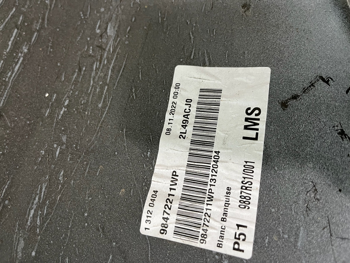 Pare choc arrière Peugeot 308 3 T10 blanc + emplacement Radar