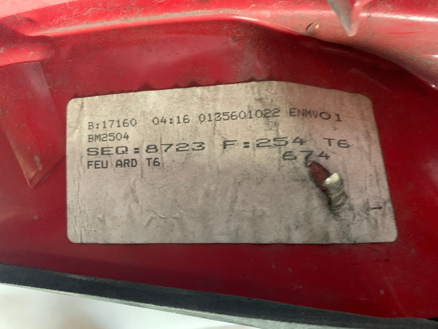 Feu arrière droit Peugeot 307 phase