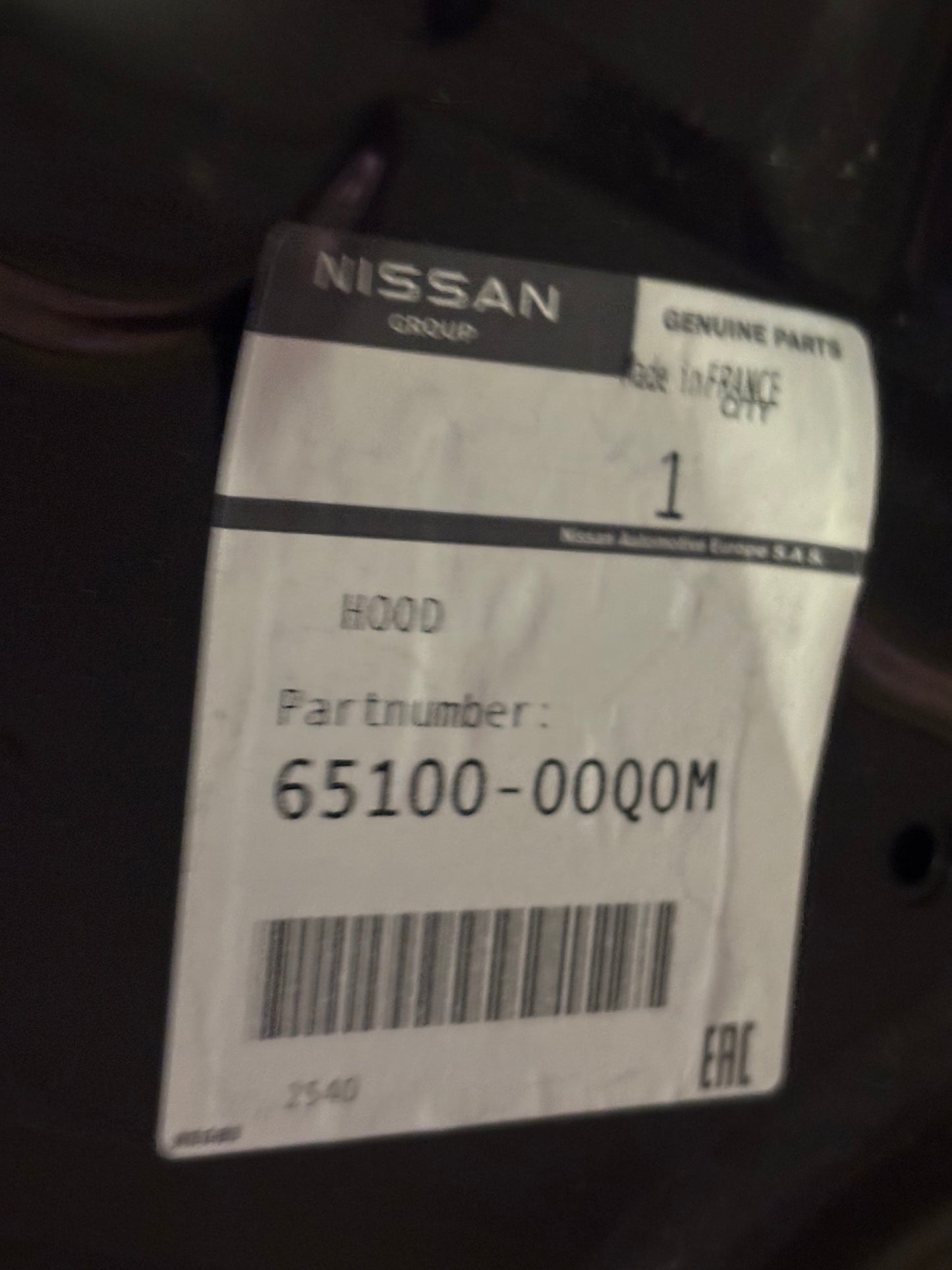 Capot Nissan Primastar noir
