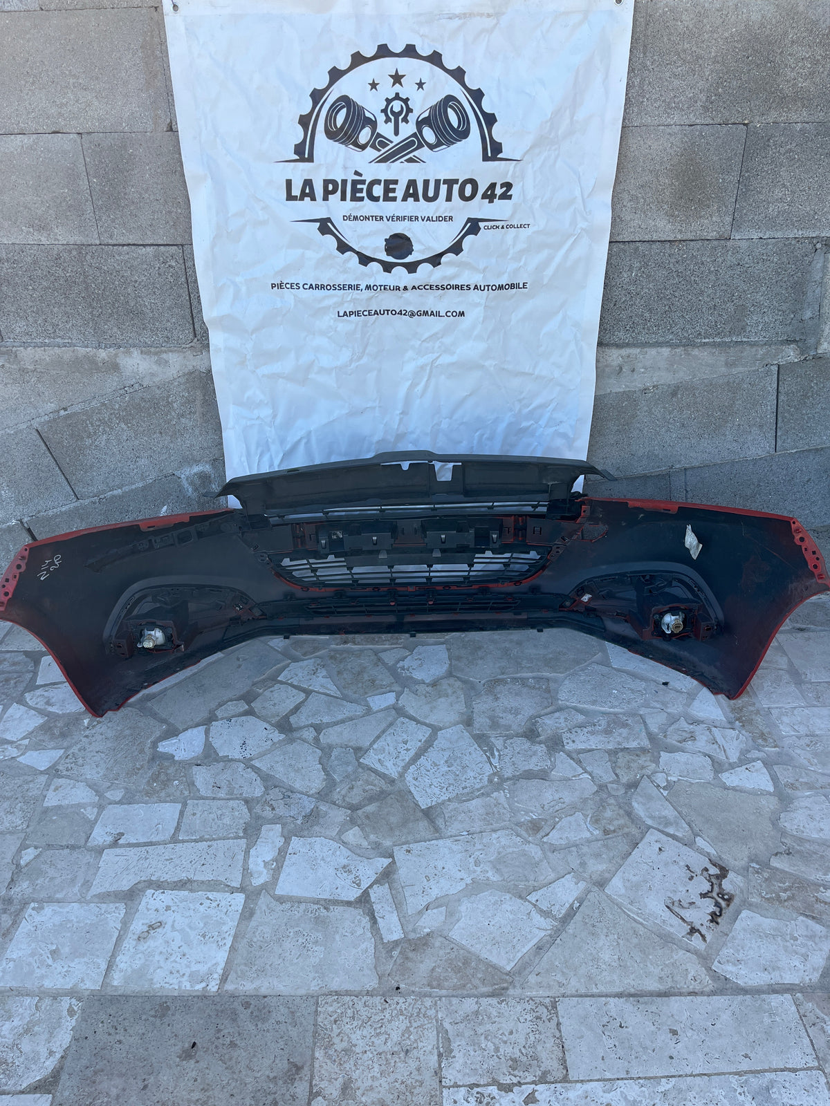 Pare choc AV rouge 9810513777 Peugeot 208 Phase 2