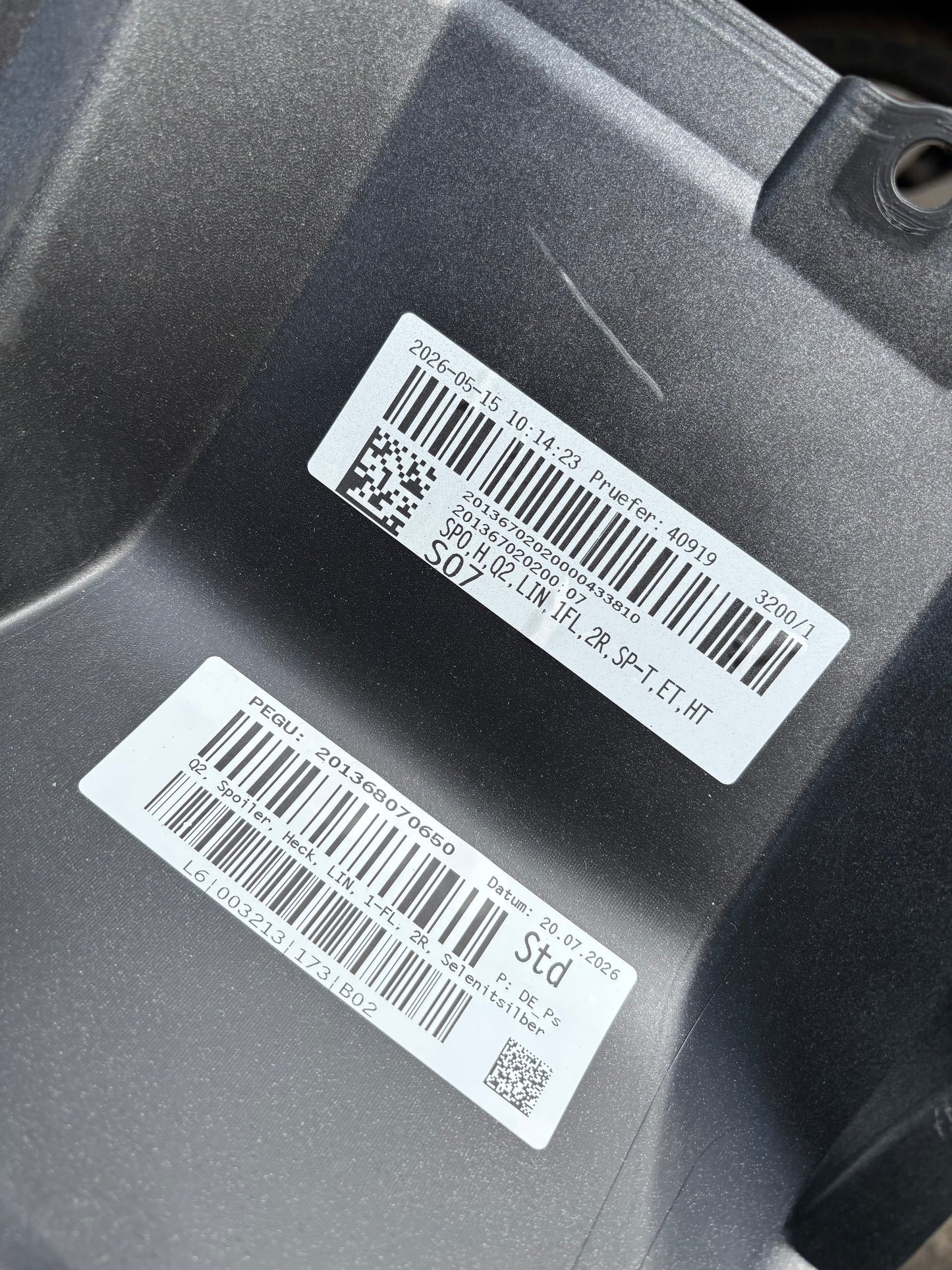 Spoiler de pare choc arrière Audi Q2 gris