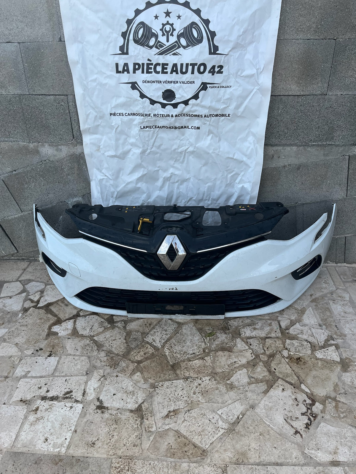 Pare choc avant Renault Clio 5 phase 1 blanc