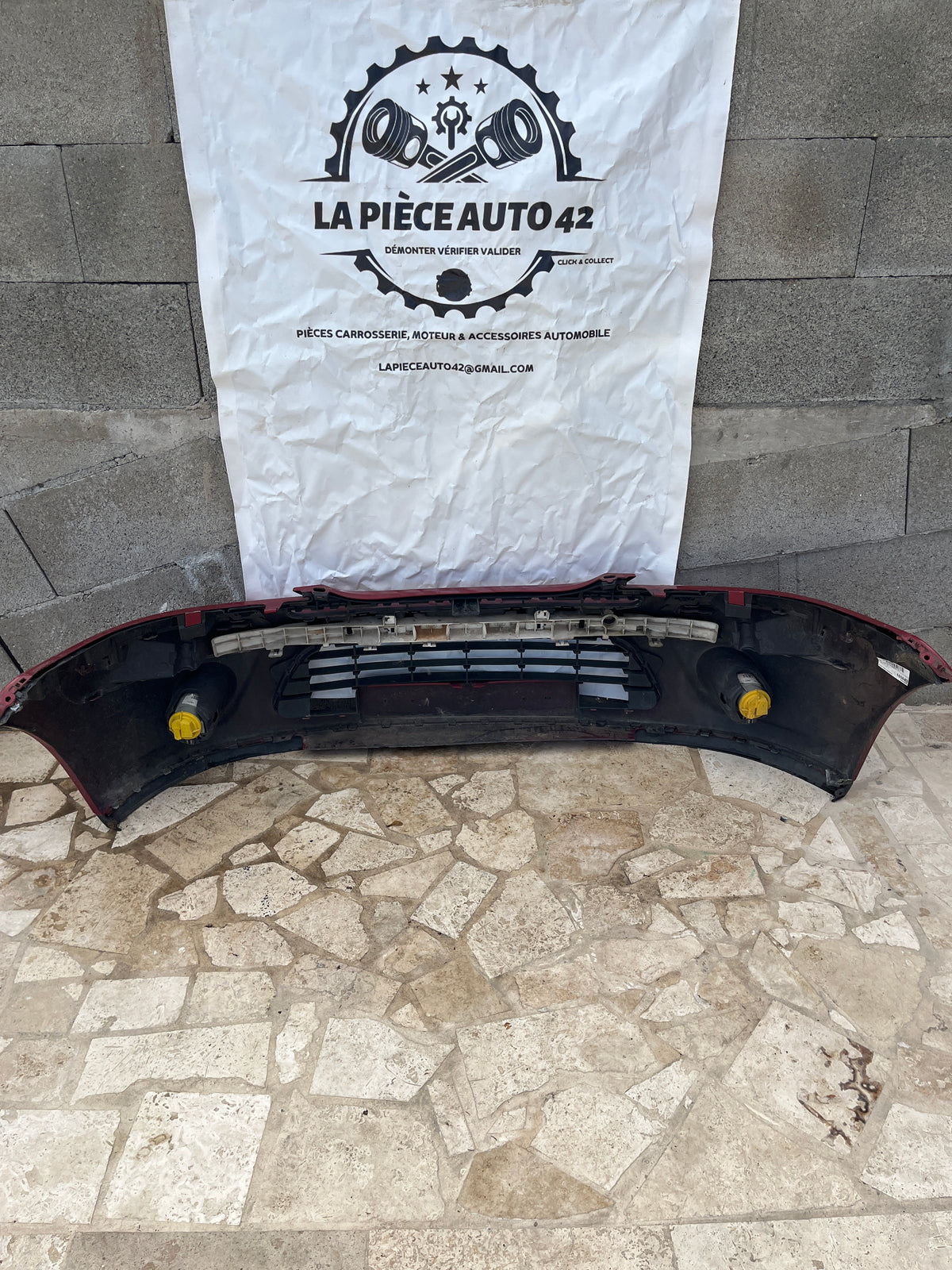 Pare choc AV rouge 9680072777 Citroen C3 1 Phase 2
