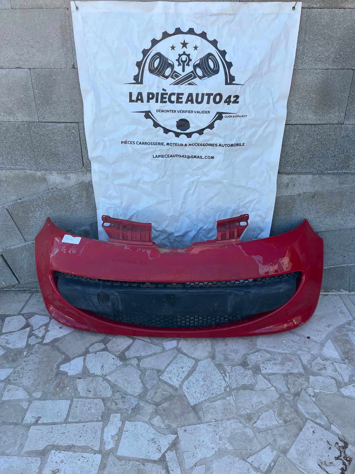 Pare choc AV rouge 521190H050 Peugeot 107 Phase 1