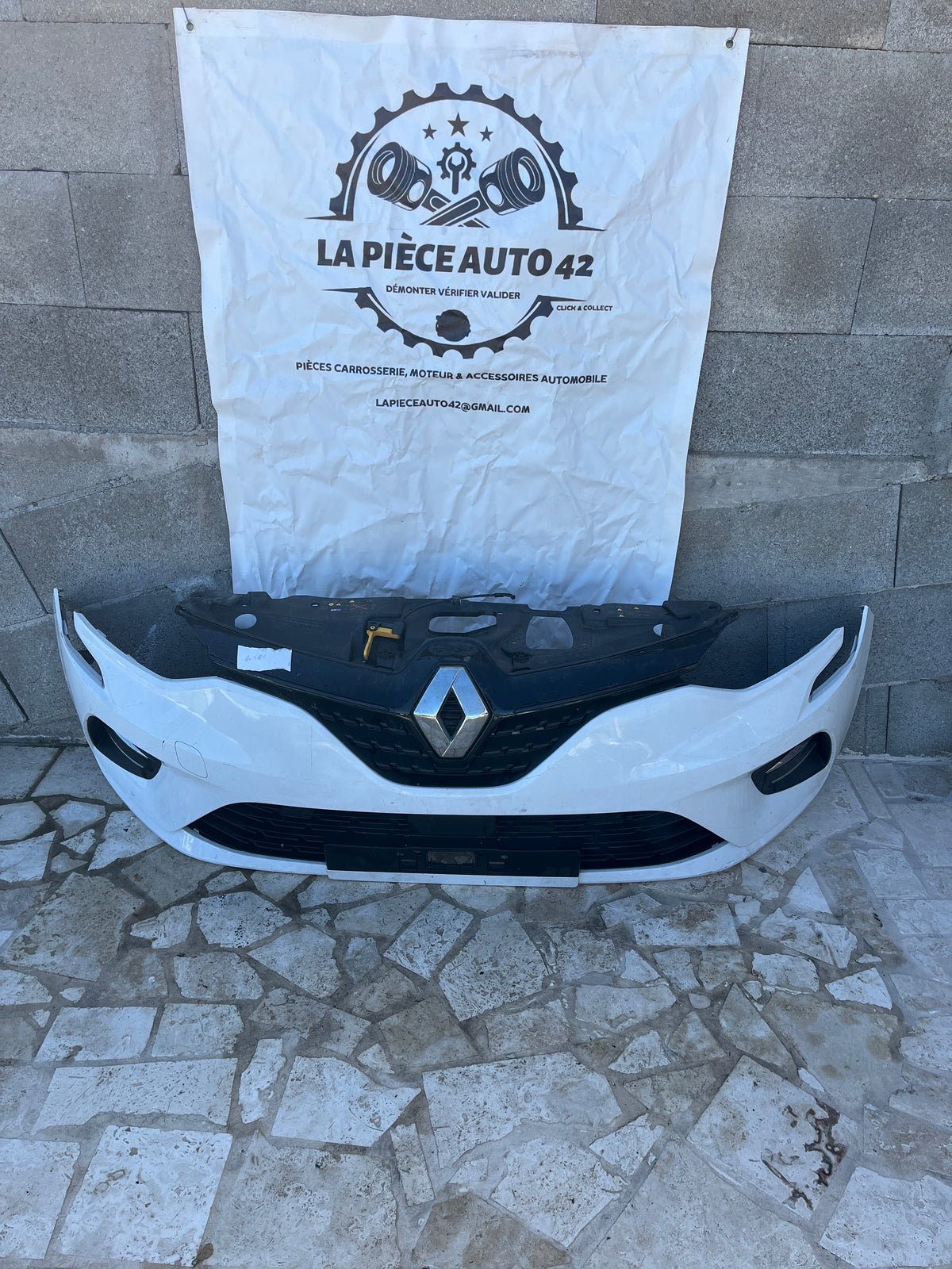 Pare choc AV blanc Renault Clio 5 Phase 1