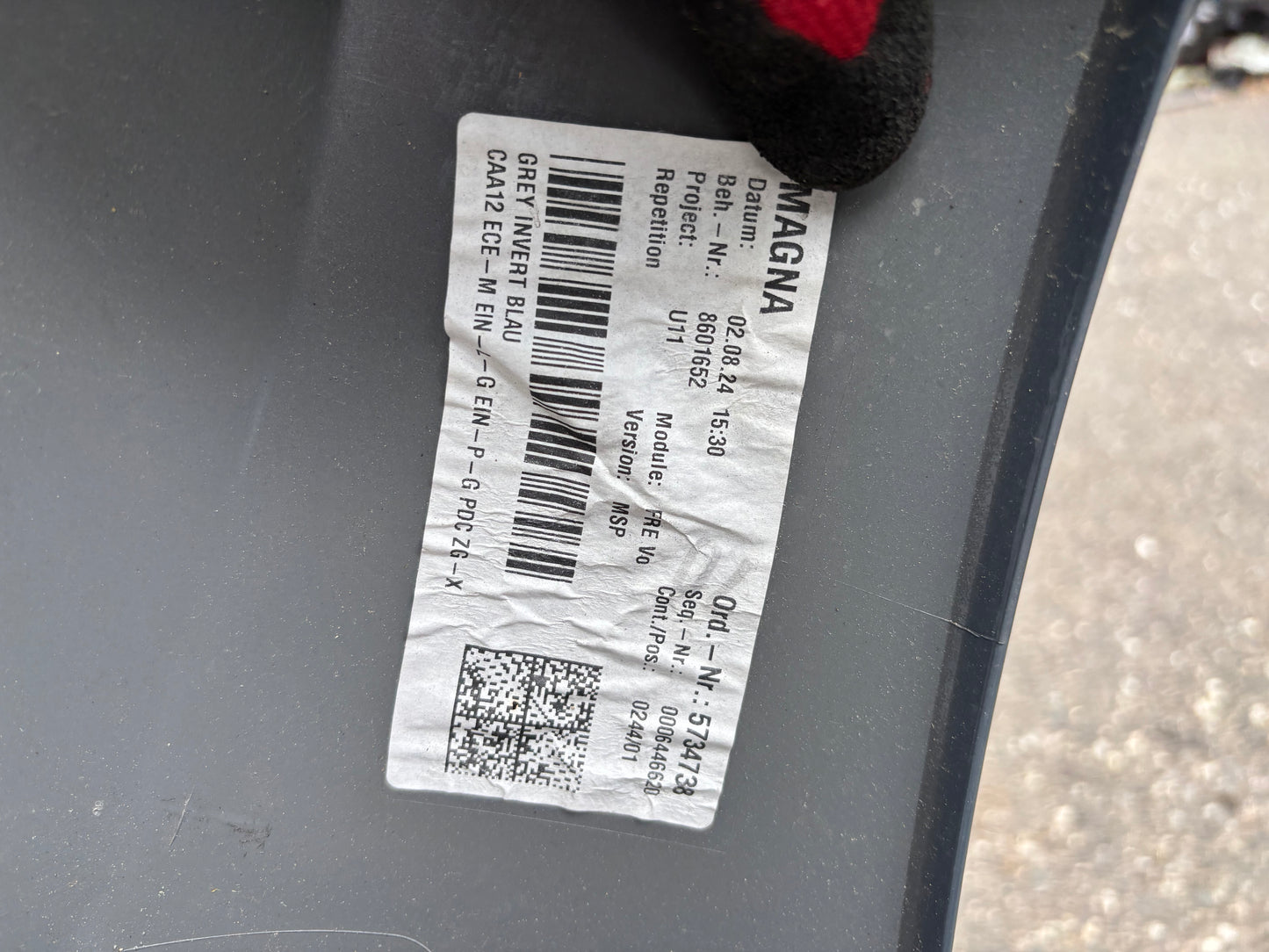 Pare choc avant BMW iX1 U11 gris