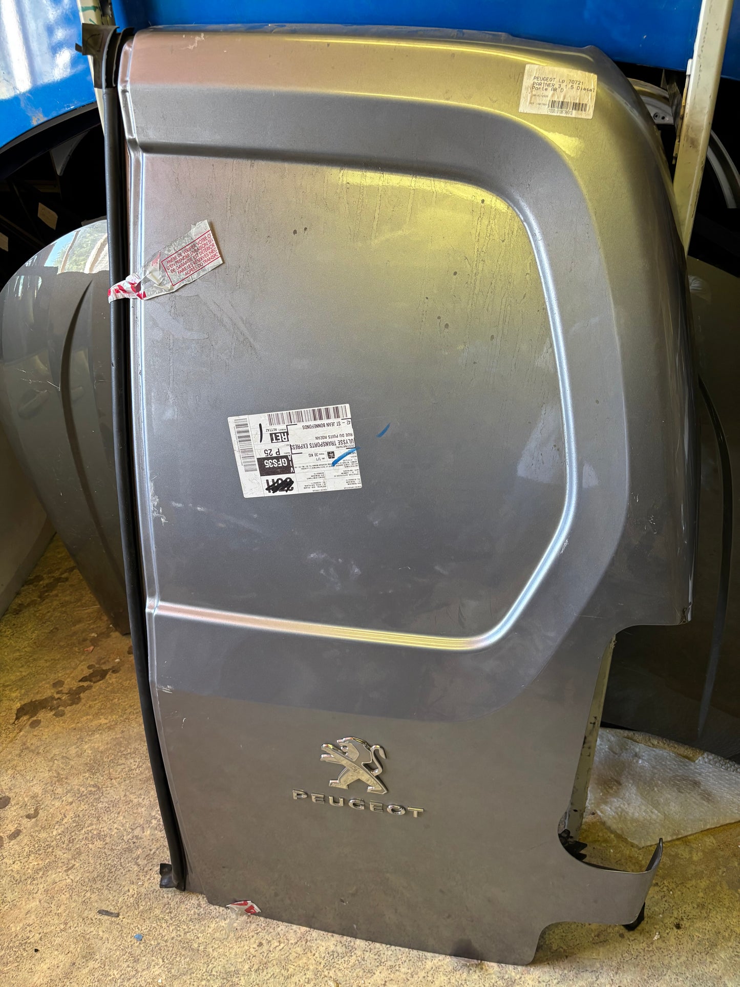 Porte arrière droite grise Peugeot Partner 3