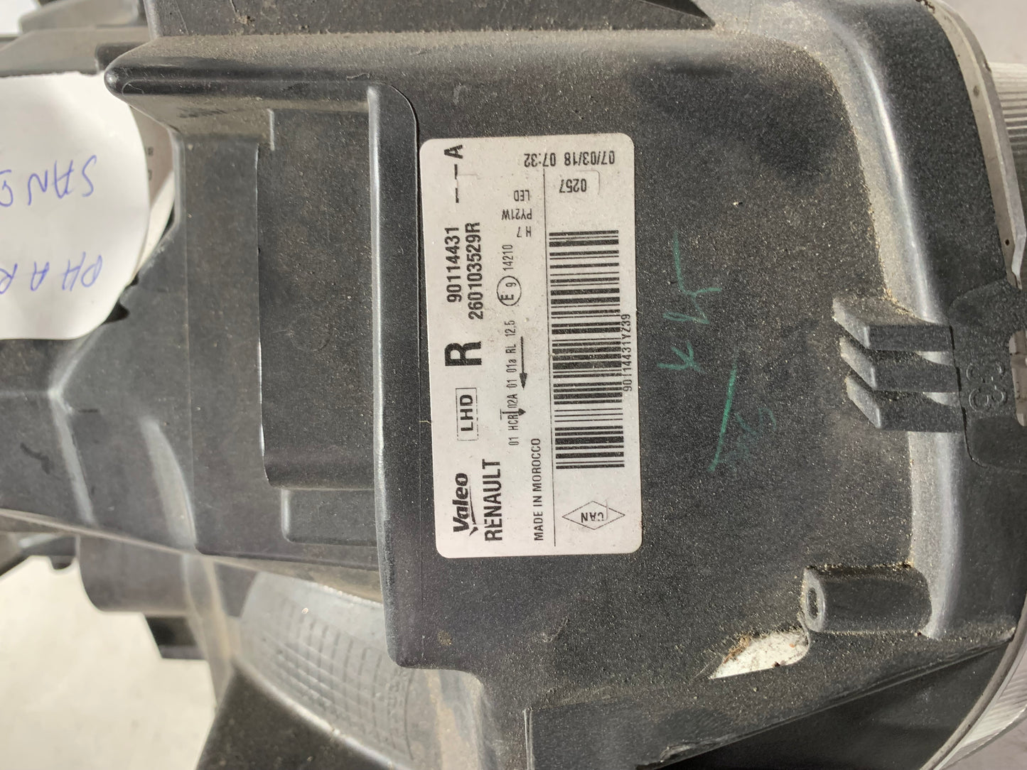 Phare avant droit Dacia Sandero