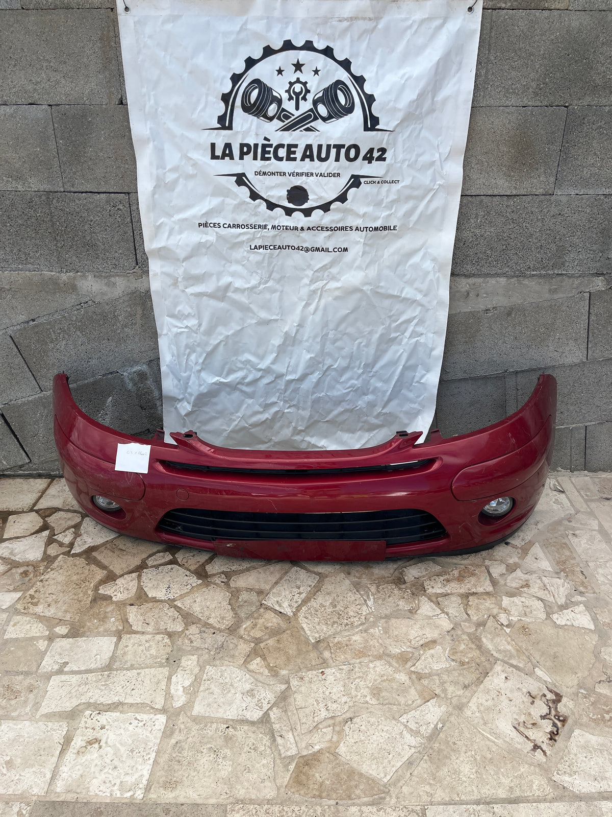 Pare choc AV rouge 9680072777 Citroen C3 1 Phase 2