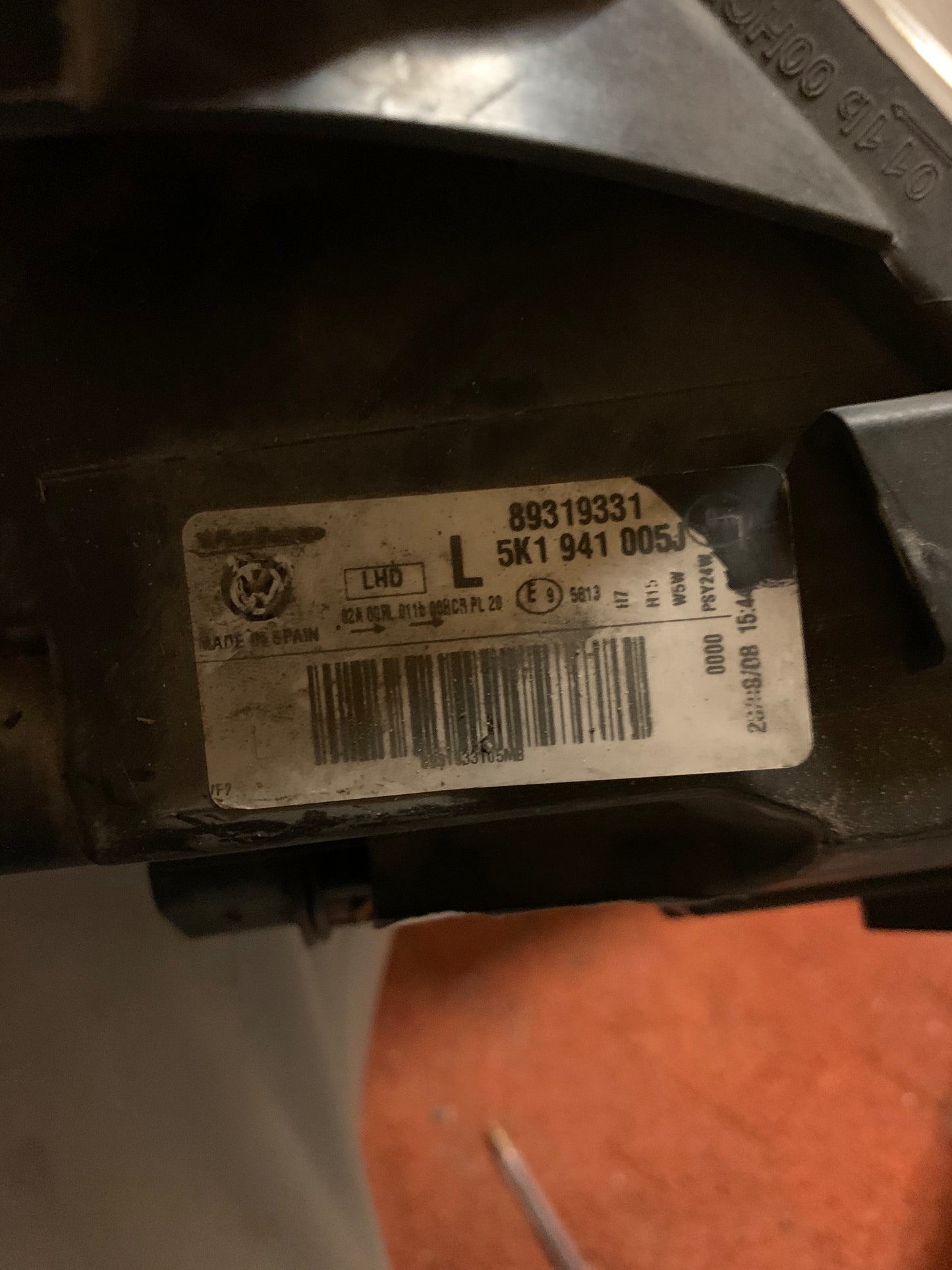 Phare avant gauche Volkswagen Golf 6 Halogène