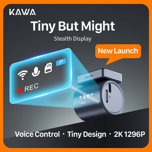 Dashcam KAWA MINI 3 Pro 2K — WiFi, commande vocale, surveillance parking 24h/24