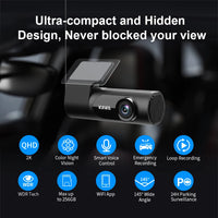 KAWA D6 Dash Cam 2K 1440P WiFi avec Contrôle Vocal, Vision Nocturne, G-Sensor et Enregistrement