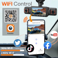 Dashcam 4 canaux WiFi 1080P — Vision nocturne, enregistrement en boucle, surveillance parking