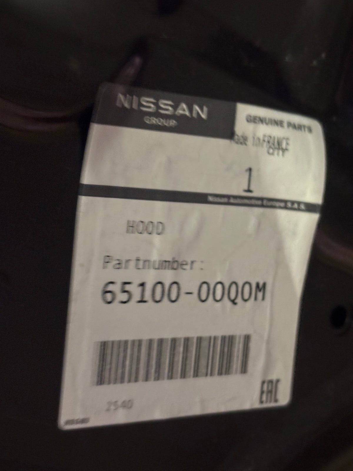 Capot Nissan Primastar noir — photo 3