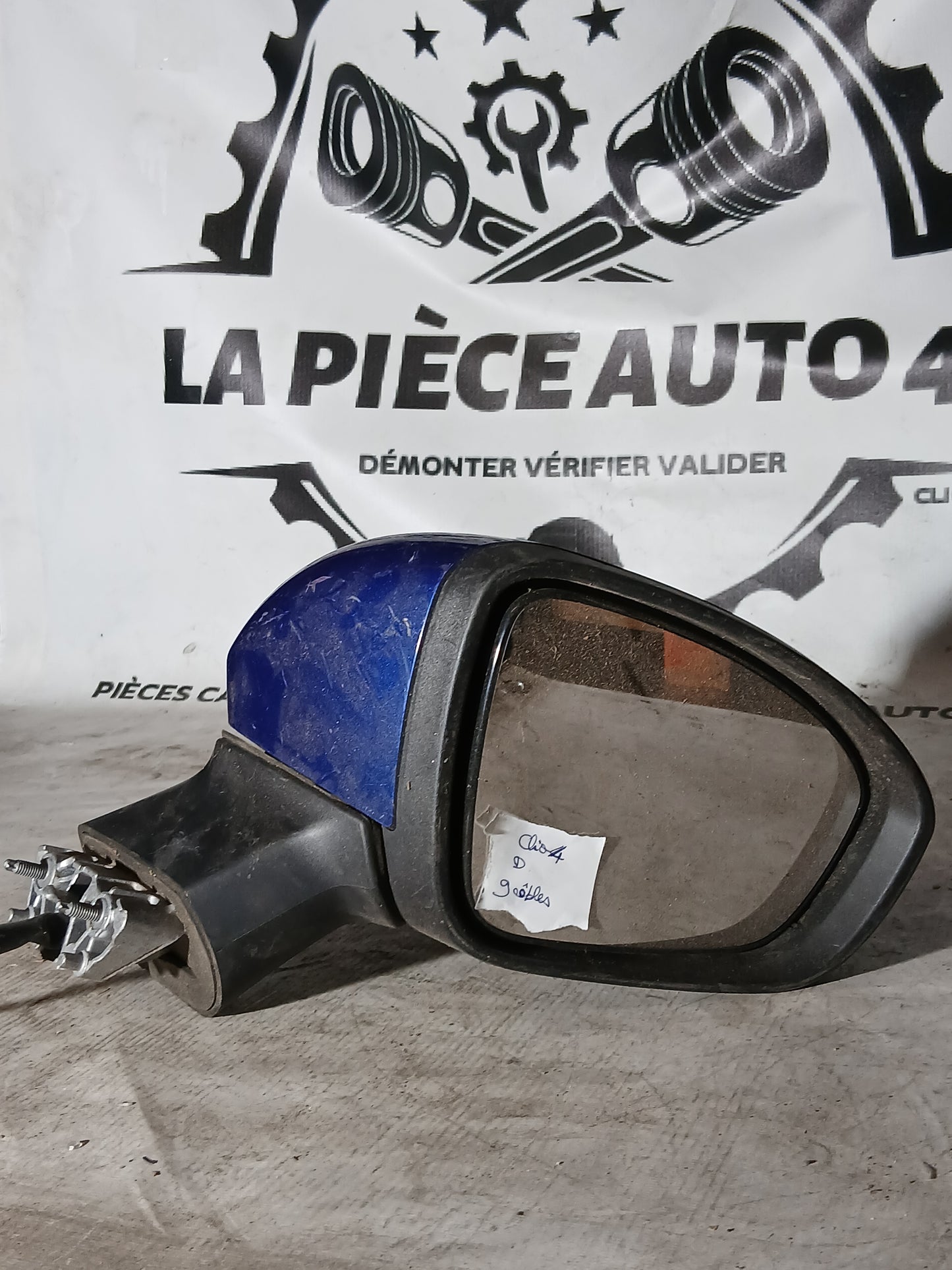 Rétroviseur droit Renault Clio bleu 4 9 câbles